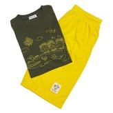 水森亜土 リラックスドライセットアップ ワニ グリーン×イエロー アパレル パジャマ 送料込み