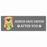 カーサイン 高齢者マーク SENIOR SAFE DRIVER ペキックス ステッカー シール 長方形 20x6.7cm 肉球 日本製 車