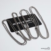ステンレス 定番 ボールチェーンネックレス 燻し ヴィンテージ シンプルネックレス 幅2mm 40cm 45cm 50cm 55cm シルバー 細身 アンティーク グレー 人気 デイリー 普段使い 玉 球 お洒落 メンズ 男性 金属アレルギー対応