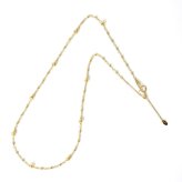 k18 ステーション ネックレス k18 ネックレス 18金 ネックレス レディース ミラーボール ステーション デザイン ネックレス 約45cm スライド式長さ調節可 40cm + 5cmアジャスターチェーン 18k チェーン 18金 ゴールド チェーン 地金 レディース ステーション アクセサリー