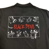ブラックデビル ポロシャツ 半袖 服 Mサイズ BLACK DEVIL ロゴ メンズ レディース 男女兼用 ユニセックス おしゃれ 悪魔 キャラクター バックプリント タバコ ブランド たばこ 銘柄 黒 かっこいい ギフト プレゼント