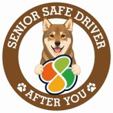 カーサイン 高齢者マーク SENIOR SAFE DRIVER 四国犬 ステッカー シール 直径13cm 肉球 日本製 車