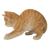 置物 猫 走り出す茶トラ猫 幅20.5cm woobia ウービア リアル かわいい おしゃれ 玄関 インテリア オブジェ ガーデン 茶トラ ねこ ネコ 動物 アニマル 癒し 棚 北欧 リビング プレゼント ギフト 新築祝い 猫好き ねこグッズ