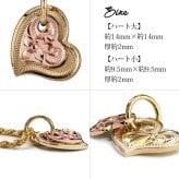 ゴールド ネックレス ハワイアンジュエリー ネックレス 刻印 無料 誕生石入れ可 Wハート 14K K14イエロー＆ピンクゴールド 14k カットあずきチェーン太0.9mm ギフトラッピング可能 彼女 妻 女性 レディース プレゼント ハロウィン 【品番：CG-GP101YP-CH123】