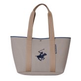 トートバッグ Beverly Hills Polo Club ビバリーヒルズポロクラブ ネオプレーン風 パンチング素材 大容量 多きめ a4 a3 軽量 軽い 肩掛け 手提げ レディース 女性 内ポケット付き 通勤 通学 マザーズバッグ ブランド ロゴ 黒 紺