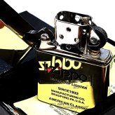 ZIPPO ライター ジッポ ロゴ 真鍮ミラー ブラス シンプル 彫刻 鏡面 American Classic Edition おしゃれ アンティークゴールド かっこいい 金 メンズ  ギフト プレゼント