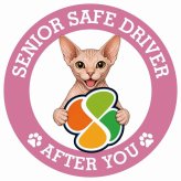カーサイン 高齢者マーク SENIOR SAFE DRIVER スフィンクス ステッカー シール 直径13cm 肉球 日本製 車