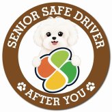 カーサイン 高齢者マーク SENIOR SAFE DRIVER マルチーズ マグネット 強力 直径13cm 肉球 日本製 車 ステッカー