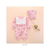 ベビー服 女の子 通販 カバーオール 新生児服 帽子付き おしゃれ かわいい ロンパース セレモニードレス お宮参り 退院着 出産祝いギフト フォーマルベビー コットン 綿 前開きボタン 赤ちゃん服 お出かけ着 春秋冬 百日祝い