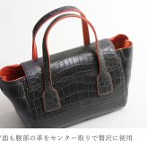クロコダイル 2WAY ミニ ハンドバッグ レディース マット 加工 センター取り 本革 ミニバッグ バイカラー 内装 ラムレザー ミニトート 鰐革 ワニ 安心 保証書 付き ギフト プレゼント 4FA (06001550r)