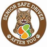 カーサイン 高齢者マーク SENIOR SAFE DRIVER ピクシーボブ マグネット 強力 直径13cm 肉球 日本製 車 ステッカー