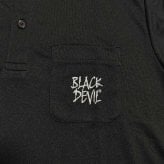 ブラックデビル ポロシャツ 半袖 服 Mサイズ BLACK DEVIL ロゴ メンズ レディース 男女兼用 ユニセックス おしゃれ 悪魔 キャラクター バックプリント タバコ ブランド たばこ 銘柄 黒 かっこいい ギフト プレゼント