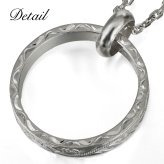 ハワイアンジュエリー ペアネックレス 2個セット スクロール シルバー リングネックレス 刻印無料 誕生石入れ可 シルバー925 チェーン付 長さ選べる BY THE SEA バイザシー プレゼント ハロウィン 【品番：CG-SP34P】