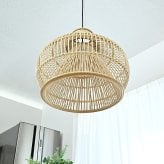 照明 ライト ランプシェード ペンダントランプ ペンダント 藤製 天井 インテリア 器具 吊り下げ リビング おしゃれ リゾート ナチュラル
