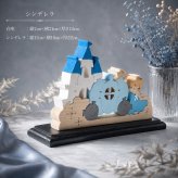 国産ヒノキの童話シリーズ｜シンデレラの木製組み木｜台座付き・アクリル絵の具仕上げ｜木製インテリア・贈り物
