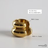 ステンレス メタルイヤーカフ 甲丸イヤーカフ シンプル ぷっくり つやつや 小ぶり ゴールド 18KGP 2サイズ 片耳1点 可愛い プチプラ 耳の穴不要 痛くない レディース 女性 金属アレルギー対応フェイクピアス ノンホール イヤリング