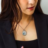 ハワイアンジュエリー ネックレス ターコイズ レディース メンズ ステンレス 石 スクロール シルバー 金属アレルギー チェーン付き サージカルステンレス つけっぱなしOK プレゼント ペア