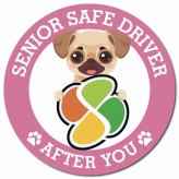 カーサイン 高齢者マーク SENIOR SAFE DRIVER チワパグ マグネット 強力 直径13cm 肉球 日本製 車 ステッカー
