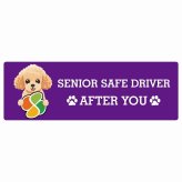 カーサイン 高齢者マーク SENIOR SAFE DRIVER トイプードル ステッカー シール 長方形 15x5cm 肉球 日本製 車