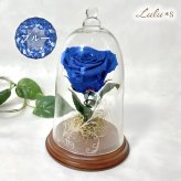 【天然ダイヤモンドの輝き】プリザーブドフラワー バラ 薔薇 ガラスドーム 2色 赤 青 ダイヤモンドローズ 花 ギフト プロポーズ 結婚式 記念日 誕生日 プレゼント 女性 妻 彼女 美女と野獣 サムシングブルー アモローサ 還暦祝い 退職祝い お祝い インテリア オブジェ Lulu＊s ルルズ