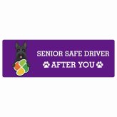 カーサイン 高齢者マーク SENIOR SAFE DRIVER スコティッシュテリア ステッカー シール 長方形 15x5cm 肉球 日本製 車