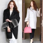 Filomo/フィローモ loro piana カシミヤ混 ウール コート ミンク ファー付き レディース 冬 母 女性 ギフト プレゼント 卒業式 入学式 母 6F (02000234r)