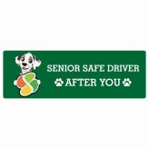 カーサイン 高齢者マーク SENIOR SAFE DRIVER ダルメシアン ステッカー シール 長方形 20x6.7cm 肉球 日本製 車