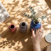 陶器の花瓶 削ぎ ロング S・M・L フラワーベース セン トーツウ｜レッド ブルー パープル｜ おしゃれ かわいい｜北欧 カフェ風 インテリア 一輪挿し 花びん 花器｜ギフト プレゼント 新生活 母の日【TOTU】