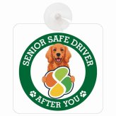 カーサイン 高齢者マーク SENIOR SAFE DRIVER アイリッシュセター 車内用 吸盤タイプ 収れん火災防止タイプ 肉球 日本製 車 ステッカー