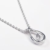 SILVER925 キュービックジルコニアストーン 雫型ネックレスペンダント マーキス＆パヴェCZ【送料無料】【レディース,激安,特価,通販】