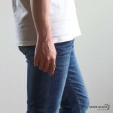 ステンレス チェーンリング メタルバンドリング ごつめ ストーンリング ゴールド シルバー キラキラ ゴージャス 幅広 太い 存在感 重厚感 メンズ 男性 金属アレルギー対応 指輪