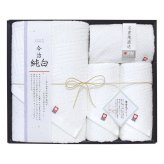今治 純白 無蛍光晒し タオル ギフトセット 3種 計4枚入 今治タオル 綿100％ タオルセット【北海道・沖縄県・離島 配送不可】