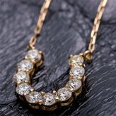 ダイヤモンド ネックレス 0.5ct K18 イエローゴールド 馬蹄 ペンダント 鑑別カード付 レディース ジュエリー アクセサリー 18金 ダイヤ 天然石 ギフト プレゼント 記念日 誕生日