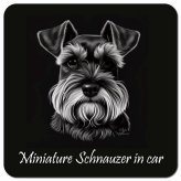 イラスト付 Dog in Car ミニチュアシュナウザー Aタイプ カーサイン 車 マグネットステッカー 犬 マグネット 強力 13x13cm 正方形 おしゃれ かわいい ドラレコステッカー 安全対策 危険運転 煽り運転 アニマル 動物 犬種別 屋外 防水 屋内