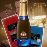 ワイン スイーツギフト イタリア スパークリングワイン辛口 375ml ハーフボトル ドイツ チョコレート ダーク ミルク ギフト箱付 メッセージカード 内祝い 誕生日 女性 御祝 両親 送料無料