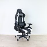 ゲーミングチェア 高さ調節 フットレスト付き グレー・ホワイト・オレンジ W70xD65xH123-133cm座面高44-54cm デスクチェア オフィスチェア パソコンチェア フットレスト グレイ ホワイト オレンジ おしゃれ 新生活