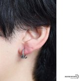 ステンレス 釘ピアス フープピアス ユニークピアス 道具 シルバー 燻し 個性的 シンプル 二重 プチプラ 片耳1点 つけっぱなしok メンズ 男性 金属アレルギー対応 イヤリング
