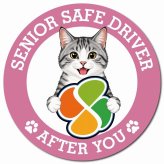 カーサイン 高齢者マーク SENIOR SAFE DRIVER サバ白 マグネット 強力 直径13cm 肉球 日本製 車 ステッカー