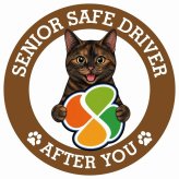 カーサイン 高齢者マーク SENIOR SAFE DRIVER サビ（べっ甲） ステッカー シール 直径13cm 肉球 日本製 車