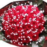 プロポーズ 赤バラ 40本 かすみ草 花束 枯れないプリザーブドフラワー 赤バラ 花束 40本使用 本数言葉は 真実の愛 