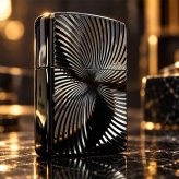 ZIPPO アーマー ブラックチタンウェーブ ジッポ ライター チタン加工 彫刻 両面加工 黒 かっこいい ギフト 重厚 おしゃれ 高級 メンズ プレゼント