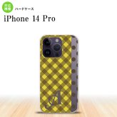 iPhone14 Pro iPhone14 Pro スマホケース 背面ケース ハードケース チェック ドット 黄 +アルファベット 2022年 9月発売 nk-i14p-1522i