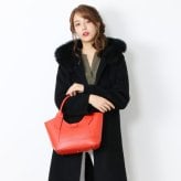 カシミヤ ブレンド ウール ロング コート ダブルフェイス フォックス ファー付き 110cm 比翼 一枚仕立て アウター フード付き ネイビー/ライトグレー/ブラック/9号/11号/13号 Filomo (02000227r)