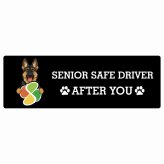 カーサイン 高齢者マーク SENIOR SAFE DRIVER シェパード ステッカー シール 長方形 15x5cm 肉球 日本製 車