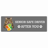 カーサイン 高齢者マーク SENIOR SAFE DRIVER クリリアンボブテイル ステッカー シール 長方形 15x5cm 肉球 日本製 車