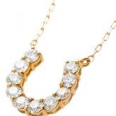 ダイヤモンド ネックレス 0.5ct K18 イエローゴールド 馬蹄 ペンダント 鑑別カード付 レディース ジュエリー アクセサリー 18金 ダイヤ 天然石 ギフト プレゼント 記念日 誕生日