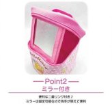 ハローキティ バニティポーチ ミラー付き コスメポーチ サンリオ ギャルデザイン メイクポーチ 化粧ポーチ 収納 大容量 持ち手付き 旅行用 かわいい おしゃれ キャラクター グッズ サンリオ正規ライセンス品