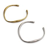 ステンレス ニュアンスバングル ゆがみ くびれ メタルブレスレット ゴールド 18KGP シルバー 腕輪 シンプル こなれ感 お洒落 人気 華奢 重ね付け 細身 高級感 レディース 女性 金属アレルギー対応