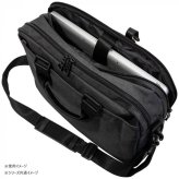 ビジネスバッグ メンズ 軽量 大容量 2way ショルダー PC対応 ブリーフケース 出張 通勤 通学 ブラック 多機能 撥水 3面ウレタン 底鋲付き PCバッグ ダブルマチ