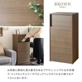 ゴミ箱 ダストボックス デザイン プッシュ式 キャスター 木製 キッチンペール ごみ箱 おしゃれ スリム ペダル キッチン カウンター 省スペース 扉付き ウッド ブラウン ナチュラル に見えない 隠し